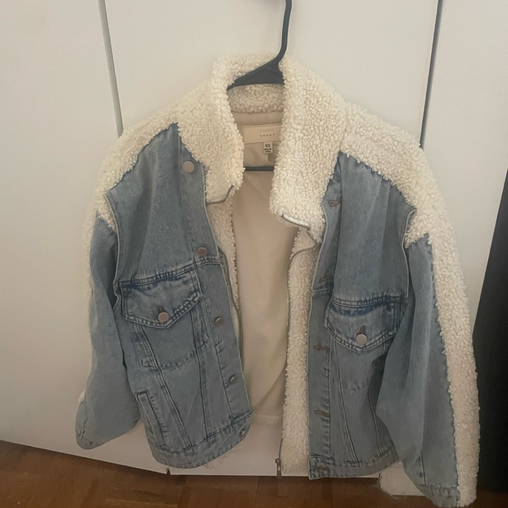 blank nyc jean and sherpa jacket!